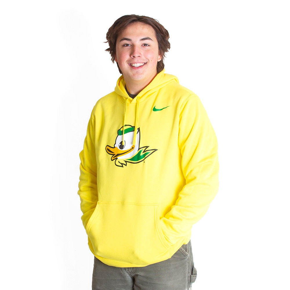 Fighting Duck, Nike, Yellow, Hoodie, Cotton Blend, Men, Sweatshirt, 433179